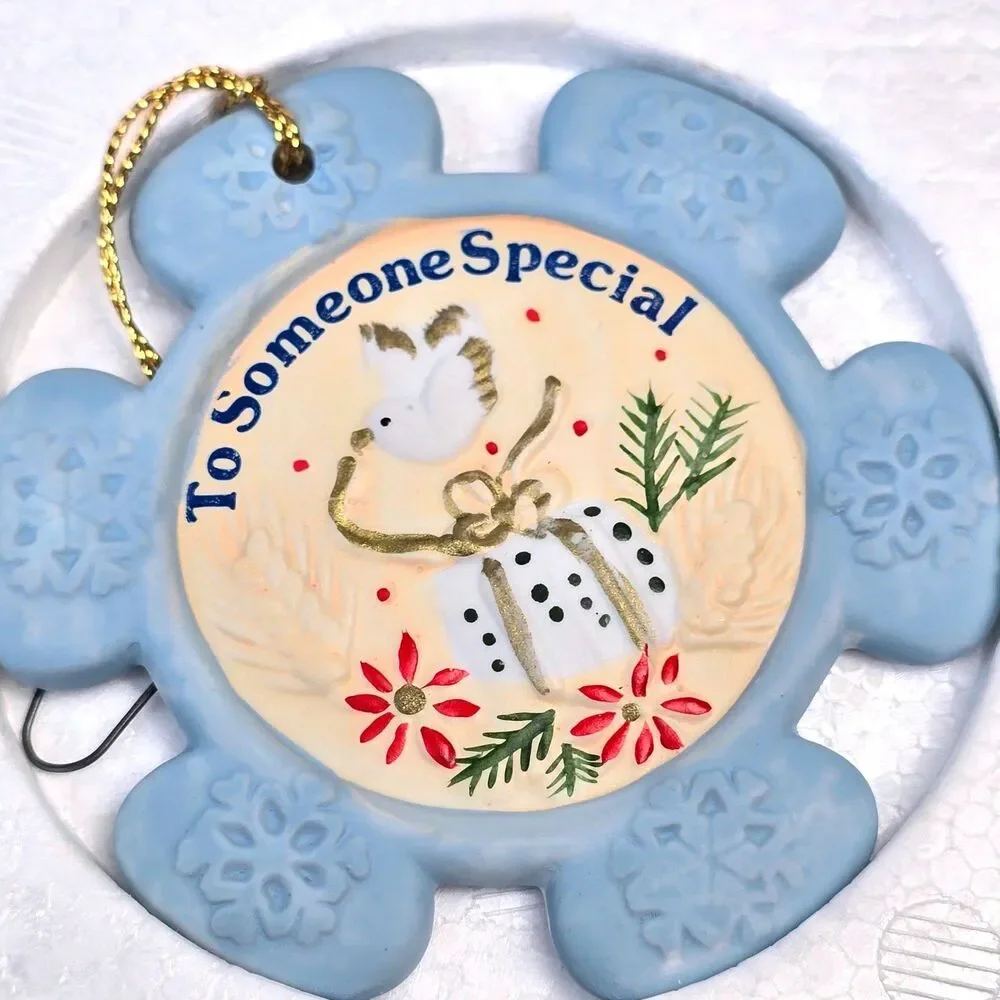 Vtg 80s Russ Berrie Christmas Keepsakes Someone Special Snowflake Ornament 2864